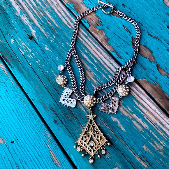 Women’s Silver & Gold Two Tone Necklace - Picture 2 of 8